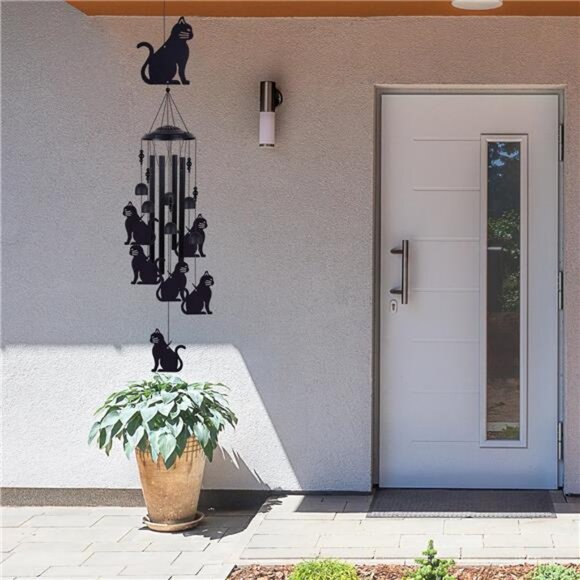 Cat Wind Chimes for Home, Patio, Backyard, Garden Cat Decor, Cats Wind Catcher - Picture 2 of 8